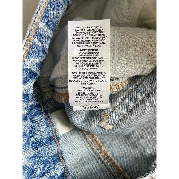 Garage Womens Bermuda Jean Shorts Size 00 Blue Denim Cut-off Jorts Skater Grunge - Picture 9 of 16